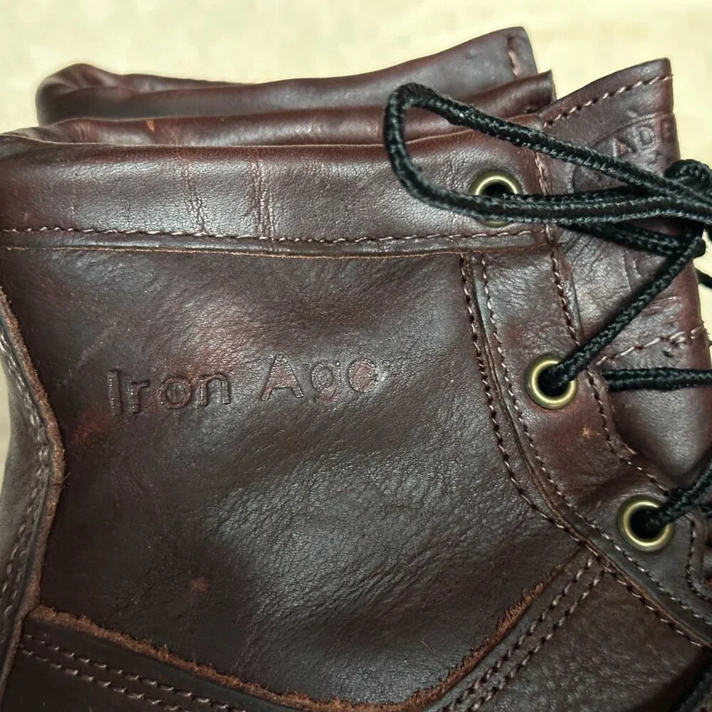 Iron Age Steel Toe EH  Brown Leather Work Boots Made in USA Men's Size 7.5